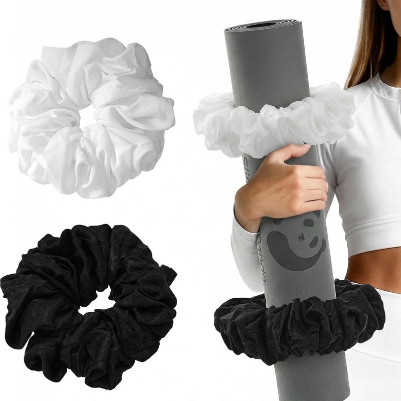 Slim Panda Yoga Mat Scrunchie, Durable Velvet Fabric Yoga Mat Carrying Strap Fits All Standard Yoga Mats - Image 1